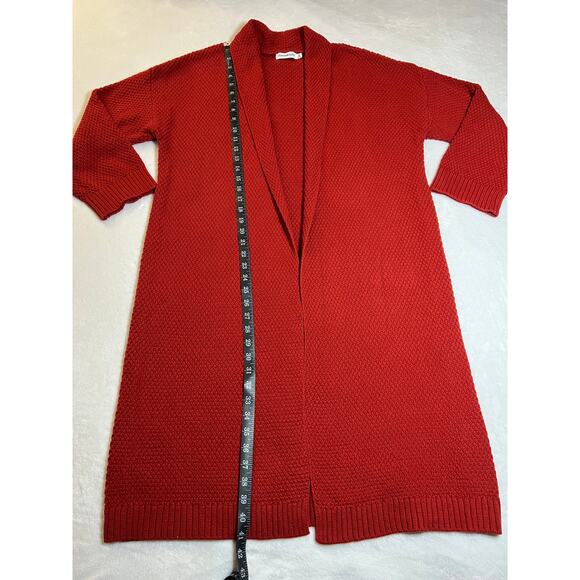 JustFab Long Line Open Front Knit Duster Cardigan Size Medium Boho Cottagecore - Picture 8 of 9